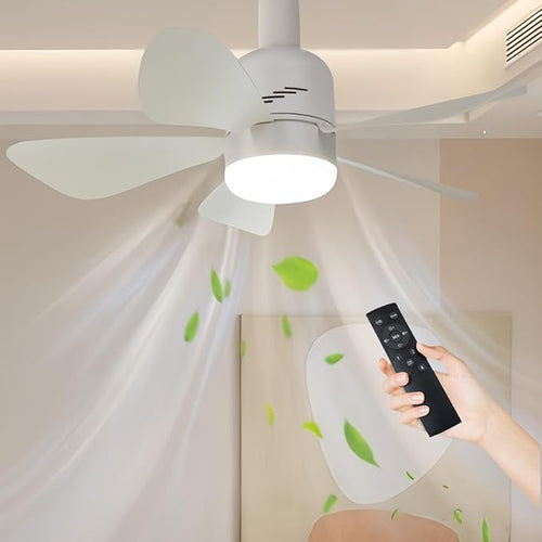 Socket Fan Light Ceiling Fans with Lights and Remote,19''Light Socket Fan with Dimmable Led Light Bulb, 3 Colors 3000k-6500k,Socket Room Fan for Bedroom