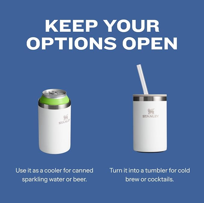 STANLEY Everyday Can Cooler Cup 10 oz | Steel Drink Holder for Beer, Seltzers, Soda, and Energy Drinks| Hold-Tight Tabs | Dishwasher Safe | Doubles as Tumbler