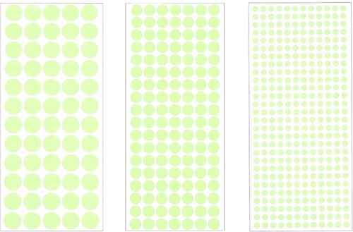 uxcell Glow in The Dark Dot Stickers, Glow Dot Wall Decals, Glowing Dot Decal Decoration for Ceiling and Wall, 522 Dots in 3 Sizes