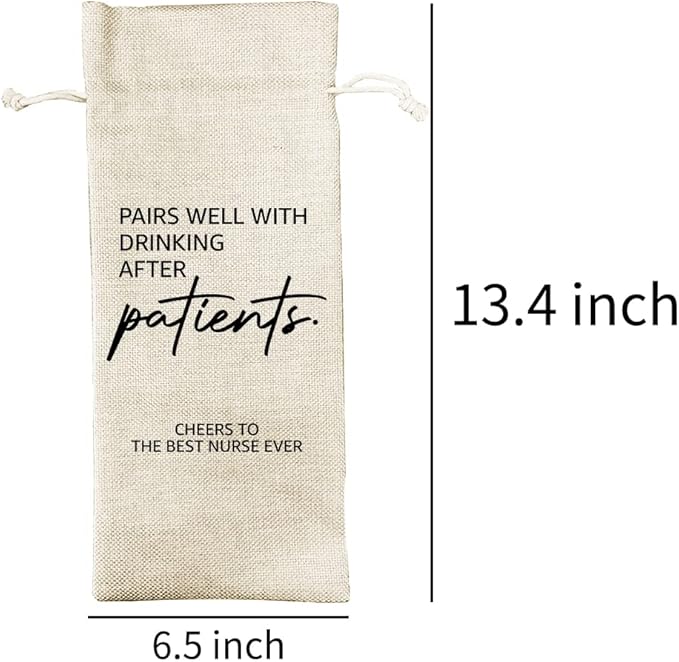 Nurse Gift Wine Bag, Gift for Nurse, Nursing School Gift, Pairs Well with Nursing, Gift Bag for Nurse Appreciation, Gift for Her, Graduation Gift, Birthday, Colleague, Friends (DL062)