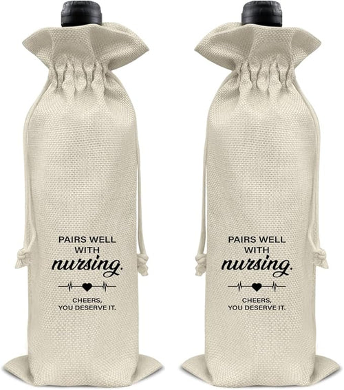 HOIJAUMAI Nurse Graduation Gifts Nursing Graduation Wine Bag Pairs Well with Nursing Wine Gift Bags for Women