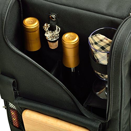 Picnic at Ascot Boise State Licensed Broncos Deluxe Wine Carrier with Wine Glasses and Accessories for Two Assembled & Quality Approved in The USA