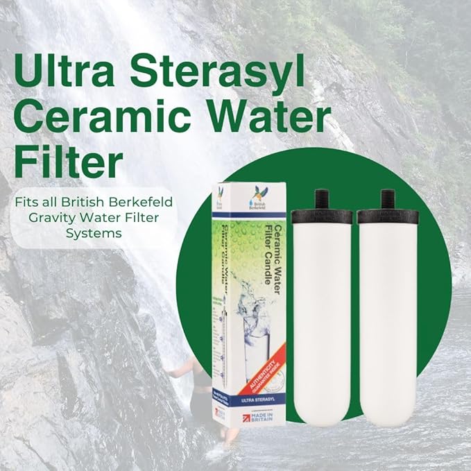 British Berkefeld Doulton Β¦ W9121226 Β¦ 7" Ultra Sterasyl Β¦ Authentic Gravity Drinking Water Ceramic Replacement Candle Element Filter Β¦ 8674 Β¦ White Β¦ Removes Heavy Metals (2 pack)