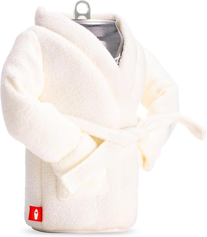 Puffin - The Spa Robe - Insulated 12 oz Can Cooler I Beer Bottle & Soda Can Insulator, Keep Drinks and Beverages Cold - Sandy White