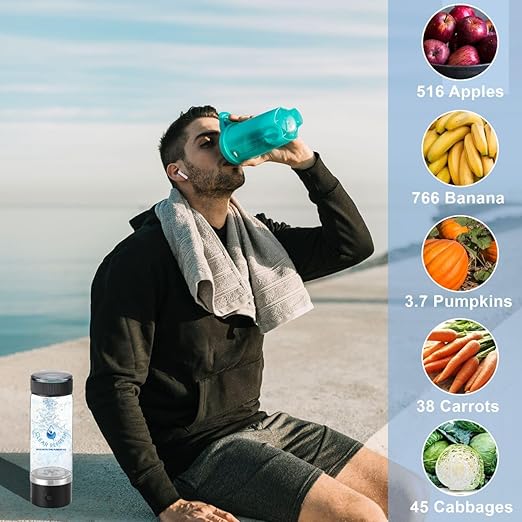 Hydrogen Infused Water Bottle Borosilicate Glass โ Travel Friendly Hydrogen Bottle for Office, School, Car โ Water Energy Boost โ Rich in Antioxidants gothydro Water Hydrogen Water Bottle