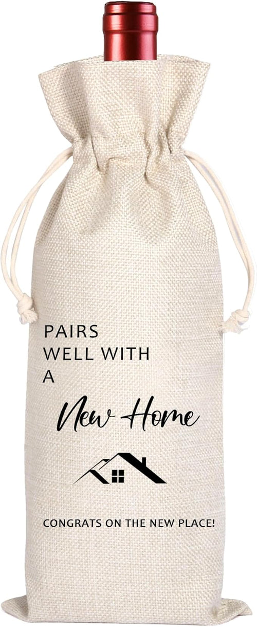 House warming Gifts New Home | First New Home House Homeowner Gift | Realtor Gift to Clients | Sweet Home Congrats | Housewarming Party Decorations | Wine Gift Bags for Women Men Friends Homeowner
