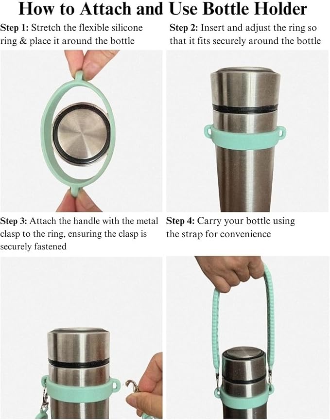 Stanley Accessories Water Bottle with Strap Bottle Sling Carrier with Handle Attachment Fits Most 8-40oz Tumbler & Stanley + 4Cute Straw Covers 3D Straw Toppers Gift Set-Cup