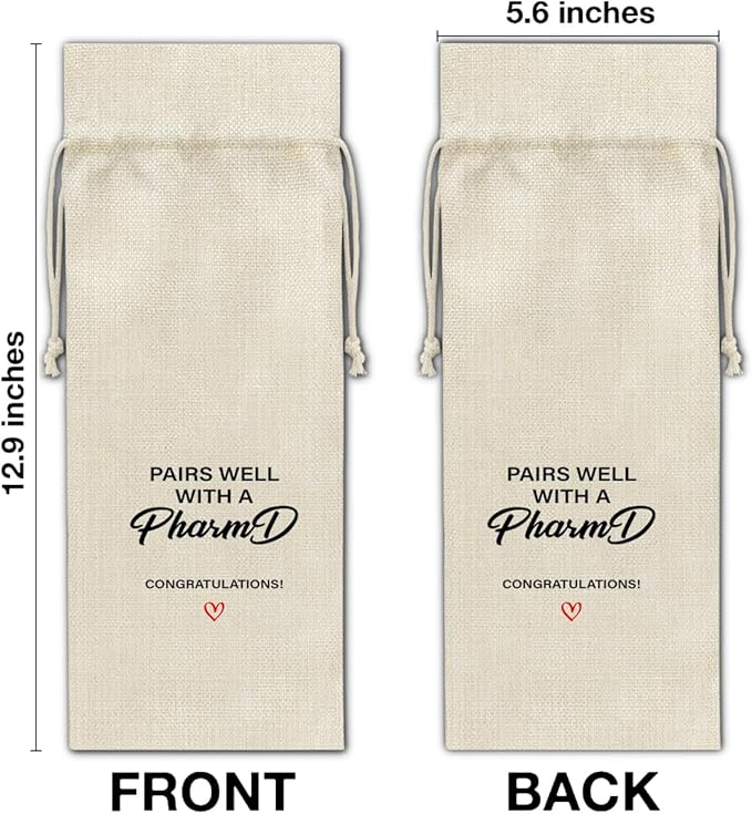 HOIJAUMAI PharmD Graduation Gift Doctor of Pharmacy Graduation Gifts Doctor of Pharmacy Graduation Wine Bag Pairs Well with a PharmD Wine Gift Bags for Women Men