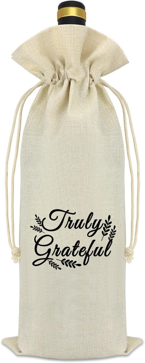 Thanksgiving Decorations Wine Bag Thank You Gifts for Women Men Coworkers Employee Manager Colleague Appreciation Gift Boss's Day Christmas Birthdays Gift for Social Worker Volunteer Wine Bottle Bag