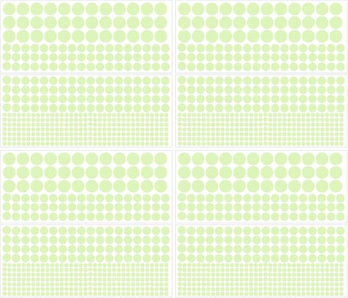 MECCANIXITY Glow in The Dark Spot Decals Decor Green Wall Stickers for Ceiling Bedroom Bedding Room 4 Set