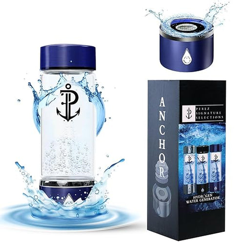 Hydrogen Water Bottle Generator | Durable SPE PEM Electrolysis Technology Hydrogen Water in 3 Min | Portable Water Quick Ionizer Machine for Home, Office, Travel, Exercise, Daily Use & Gifts (Blue)