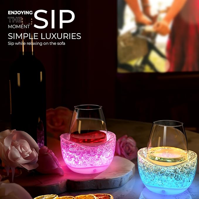 Wine Glass Chiller Wine Chiller Keep the Chill in Your Glass-Wine Cooler (YELLOW)