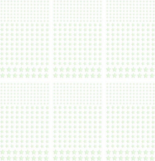 MECCANIXITY Glow in The Dark Star Decals Decor Green Wall Stickers for Ceiling Bedroom Bedding Room 6 Set