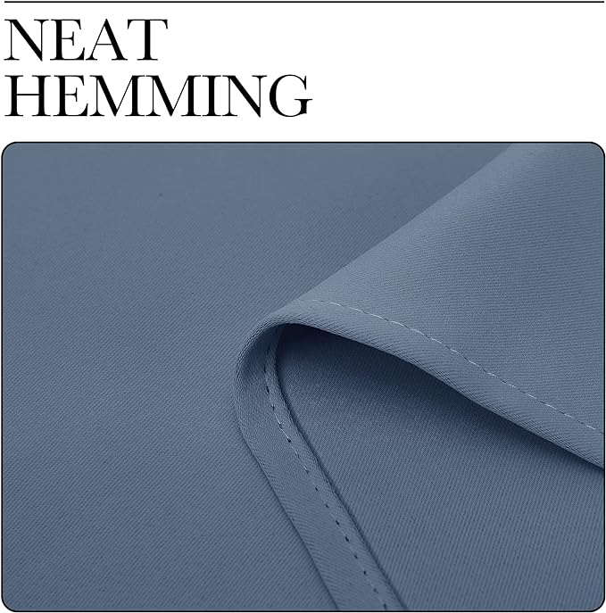 NICETOWN Kitchen Curtains with Grommet Top, Privacy & Room Darkening Thermal Insulated Draperies for Boys Bedroom, Nursery (Stone Blue, 34" Wide by 54" Long, Set of 2)