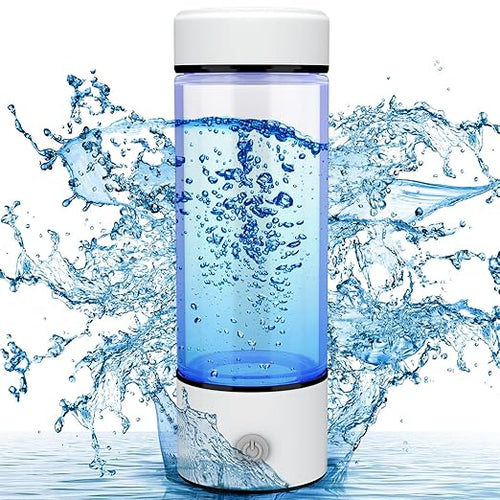 Hydrogen Water Bottle,Hydrogen Water Bottle Generator with SPE/PEM Technology Water Ionizer, Hydrogen Water Machine with 3mins Electrolysis, Portable Rechargeable for Home Office Travel, Sport(White)