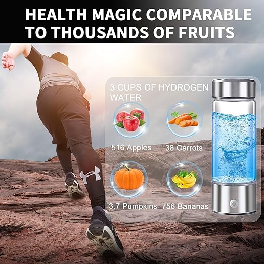 Hydrogen Water Bottle Generator, 3 Minutes Hydrogen Water Bottle, 2024 New Water Ionizer for Mother’s Day Gift, SPE PEM Technology Hydrogenated Water Machine for Home, Office, and Gym(Blue)