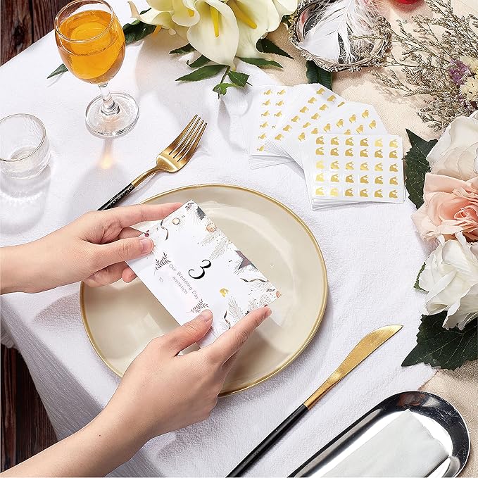 OLYCRAFT 2400pcs 4 Styles Gold Meal Stickers 0.5 Inch Food Choice Sticker Sheep/Cow/Duck/Fish Wedding Meal Indicator Stickers Kitchen Stickers Meal Stickers for Place Card Wedding Party Supplies
