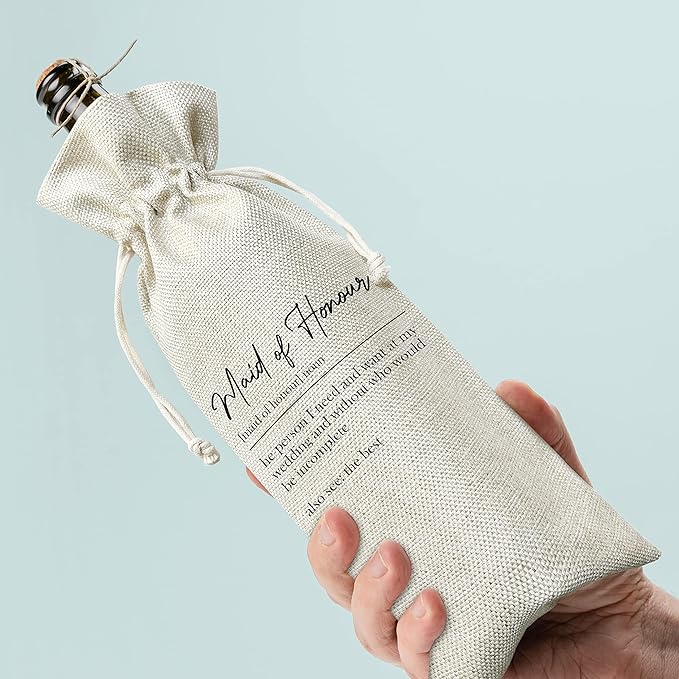 Pregnancy Announcement Wine Gift Bags - New Mom Gift Wine Bags - Cover Bag For Having New Baby - Grandparents - New Parents - Baby shower Party Supplies Favors - Mother's Day Gift - Burlap - HiMo266