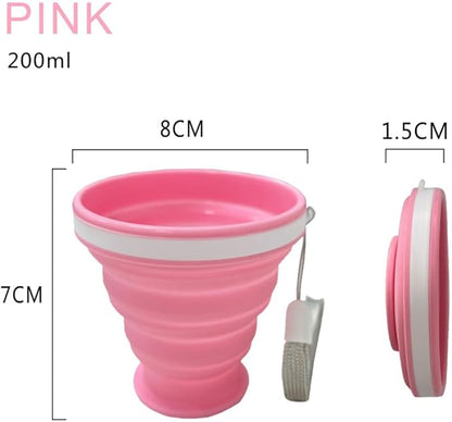 Collapsible Water Bottles 500 ml with silicone collapsible cup 200 ml.Travel Water Bottle Portable Hiking Water Bottle Reusable BPA Free Silicone Water Bottles.(Black+Grey)