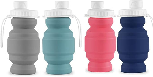 SPECIAL MADE Collapsible Water Bottles Cups Leakproof Valve Reusable BPA Free Silicone Foldable Travel Water Bottle Cup for Gym Camping Hiking Travel Sports Lightweight Durable