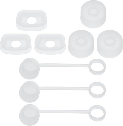 PATIKIL Silicone Spill Stopper for Straw Cup 2.0 40oz/ 30oz, Set of 9 Tumbler Accessories Including 3 Straw Cover Cap, 3 Square Spill Stopper and 3 Round Leak Stopper, Clear