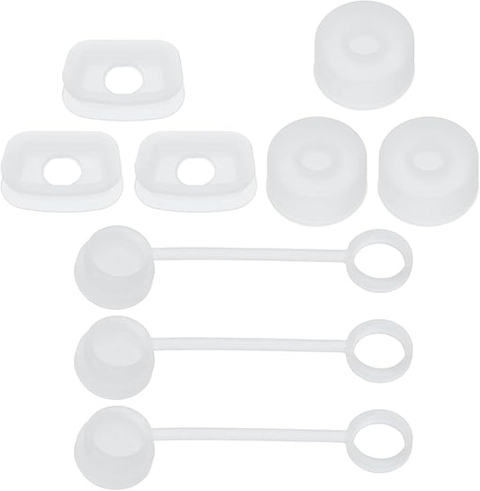 PATIKIL Silicone Spill Stopper for Straw Cup 2.0 40oz/ 30oz, Set of 9 Tumbler Accessories Including 3 Straw Cover Cap, 3 Square Spill Stopper and 3 Round Leak Stopper, Clear