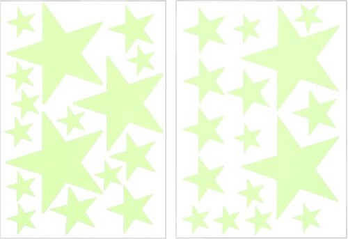 uxcell 27Pcs Glow Stars, Glow in The Dark Ceiling Stickers, Adhesive Stars Wall Decals Glowing Decal Decoration for Ceiling and Wall