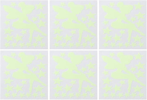 6Pcs Luminous Decorative Wall Stickers,Luminous Light Switch Decals Glow in The Dark,Magic Fairy Wall Stickers(Green Light)