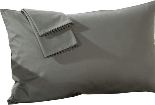800 Thread Count 100% Egyptian Cotton Toddler Pillowcases Set of 2, Super Soft and Breathable Zipper Closer Travel Pillow Cases, 13x18 Inches, Dark Grey Solid