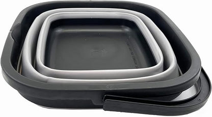SAMMART 10L (2.6 gallon) Collapsible Rectangular Handy Basket/Bucket (Black/Alloy Grey)