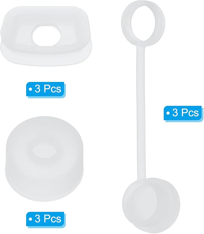 PATIKIL Silicone Spill Stopper for Straw Cup 2.0 40oz/ 30oz, Set of 9 Tumbler Accessories Including 3 Straw Cover Cap, 3 Square Spill Stopper and 3 Round Leak Stopper, Clear