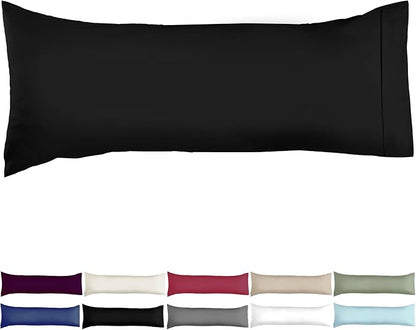 Soft Body Pillow Cover/Pillowcases 60 x 21 Inch, WINKAURA Premium Unique Long Pillow Case for Bed Fits 54x20 Pillow, Envelope Closure, Stylish Wrinkle and Stain Resistant,Black