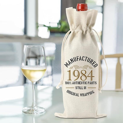 40th Birthday Gifts Women Men, Gifts for 40 Year Old Men Husband Wife Friends Sisters Dad Mom, Happy 1984 40th Birthday Anniversary Decorations Wine Bag?Wine Gifts Wine Gift Bag