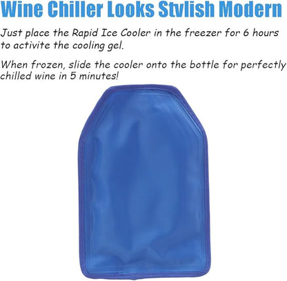 Wine Cooler Sleeve, Wine Bottle Chill Cooler Ice Pack Sleeve- Freezer Sleeve- Vodka- Tequila Chiller- Cooler- Carrier (Blue)