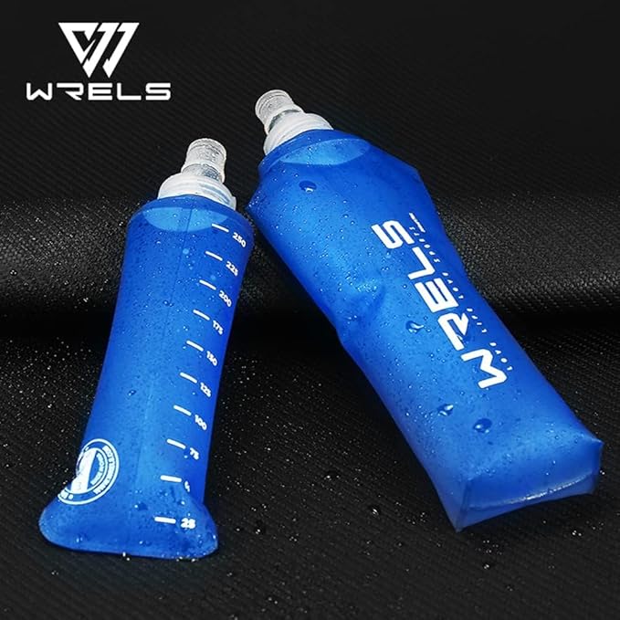Soft Running Water Flask Soft Flasks Collapsible Soft Water Bottles Small BPA-Free for Sports Hiking Hydration Pack 5oz/8oz/17oz(BLUE,17oz)