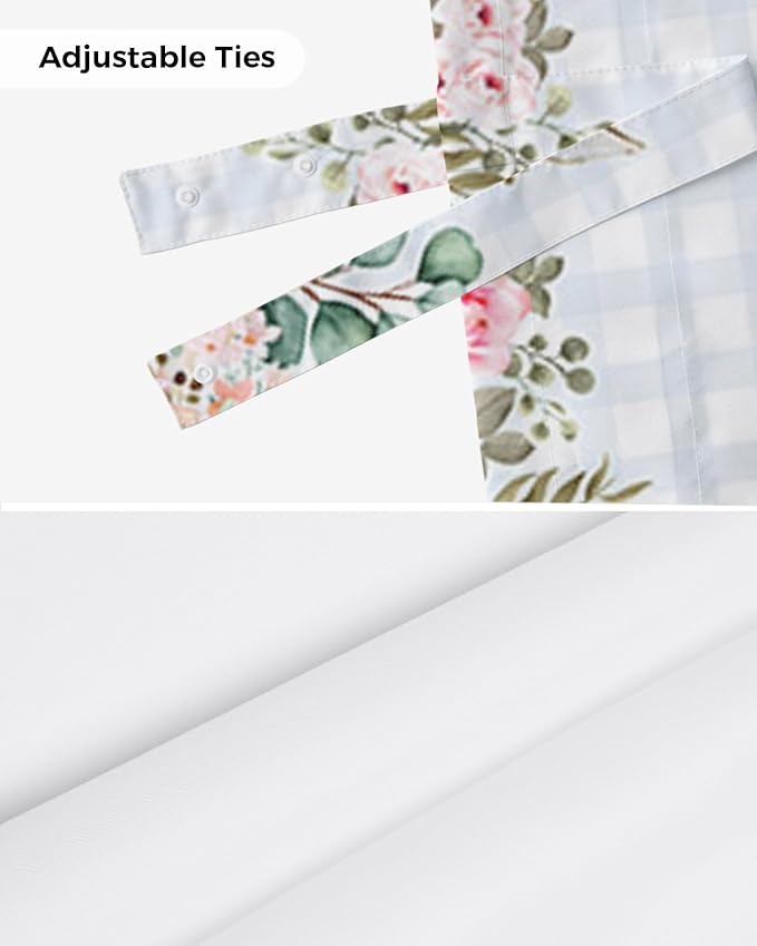 Rabbits Flowers Easter Blackout Tie Up Valance Curtains for Kitchen Windows Eucalyptus Leaf Spring SummerWindow Toppers Balloon Shades for Living Room/Bathroom/Bedroom,1 Panel, 60" X 18",Buffalo Plaid