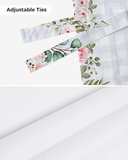 Rabbits Flowers Easter Blackout Tie Up Valance Curtains for Kitchen Windows Eucalyptus Leaf Spring SummerWindow Toppers Balloon Shades for Living Room/Bathroom/Bedroom,1 Panel, 60" X 18",Buffalo Plaid
