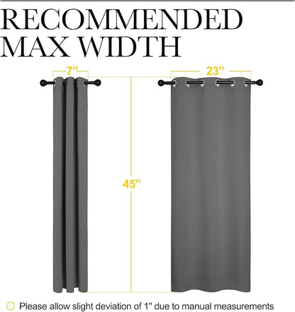 NICETOWN Grey Blackout Curtain Panels for Bedroom, Thermal Insulated Grommet Top Blackout Draperies and Drapes (2 Panels, W29 x L45 inches, Grey)