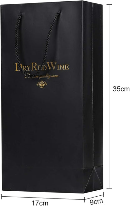 Ibluelover 10Pcs Wine Gift Bags Paper Champagne Carrier Bag Double Wine Bottle Storage Holder Tote Bag with Handle for Christmas Birthday Wedding Anniversary Celebration Party Favors