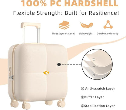 Wine Suitcase, 6 Bottle Wine Luggage, Durable Wine Travel Case, Fly With Wine Suitcase with TSA Lock, Versatile Wine Carrier with Removable Inserts and Silent Spinner Wheels（Cream）
