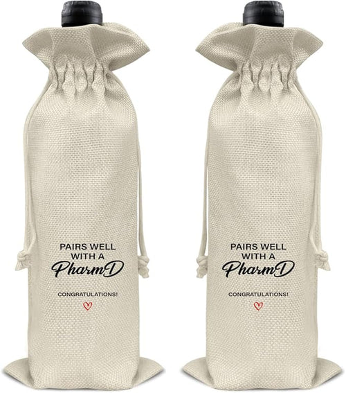 HOIJAUMAI PharmD Graduation Gift Doctor of Pharmacy Graduation Gifts Doctor of Pharmacy Graduation Wine Bag Pairs Well with a PharmD Wine Gift Bags for Women Men