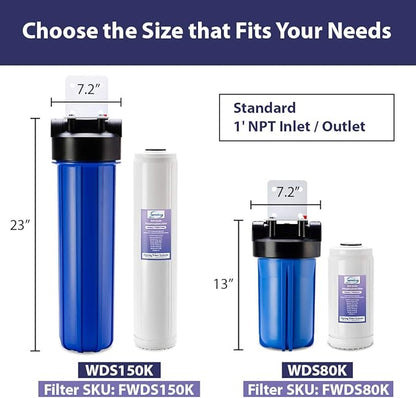 iSpring WDS80K Anti-Scale 10" x 4.5" Whole House Water Filter with Patented Scale Inhibitor