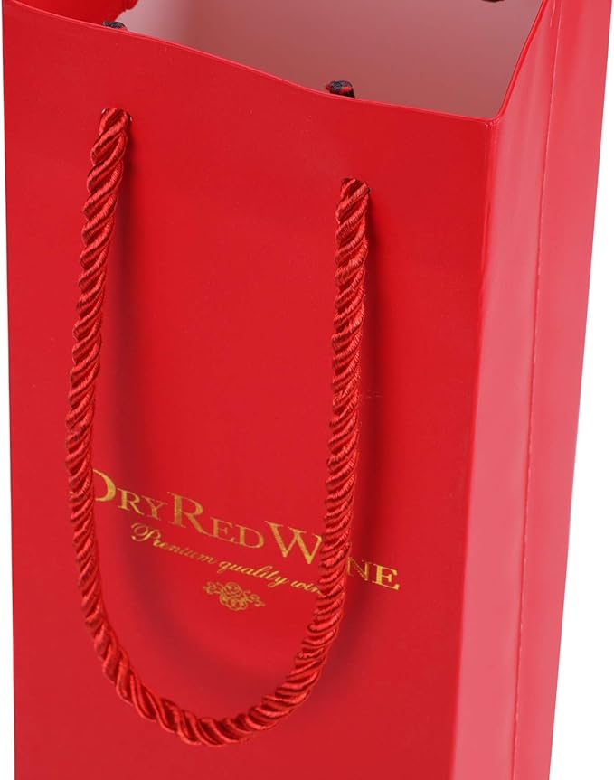 Ibluelover 10Pcs Wine Gift Bags Paper Champagne Carrier Bag Single Wine Bottle Storage Holder Tote Bag with Handle for Christmas Birthday Wedding Anniversary Celebration Party Favors