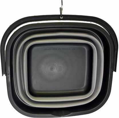 SAMMART 10L (2.6 gallon) Collapsible Rectangular Handy Basket/Bucket (Black/Alloy Grey)