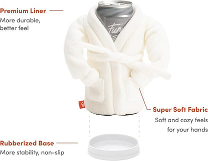 Puffin - The Spa Robe - Insulated 12 oz Can Cooler I Beer Bottle & Soda Can Insulator, Keep Drinks and Beverages Cold - Sandy White