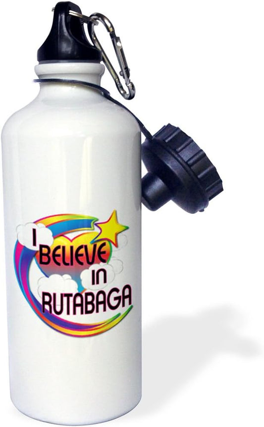 3dRose Rutabaga Cute Believer Design Sports Water Bottle, 21 oz, Multicolored