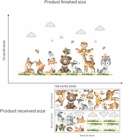 Jungle Animals with Tree Plant Wall Decals Monkey Lion Tiger Wall Stickers Baby Nursery Kids Room Living Room Home Decor (Animal6)