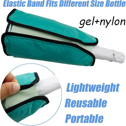 Wine Bottle Cooler, Wine Chiller Bottle Sleeve, Gel Wine Bottle Chill Cooler Ice Pack Sleeve- Freezer Sleeve- Vodka- Tequila Chiller- Cooler- Carrier, 1 Pack (Green A)