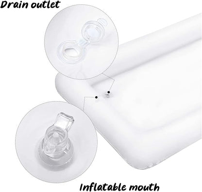 HBlife 3 PCS Inflatable Serving Bar, Salad Ice Tray Food Drink Containers with Drain Plug and 1 Hand Air Pump, Inflatable Buffet Cooler for Party Supplies