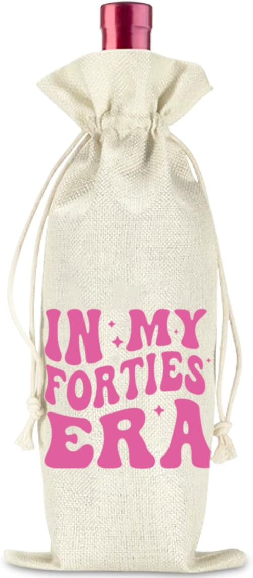 40th Birthday Wine Bag Gifts for Her,40th Wine Bag With Drawstring,Unique Birthday Wine Bag Gifts,Birthday Decorations